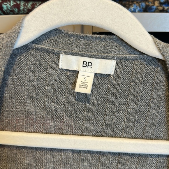 BP gray long sleeve 2 pocket open front duster size S - Picture 2 of 3